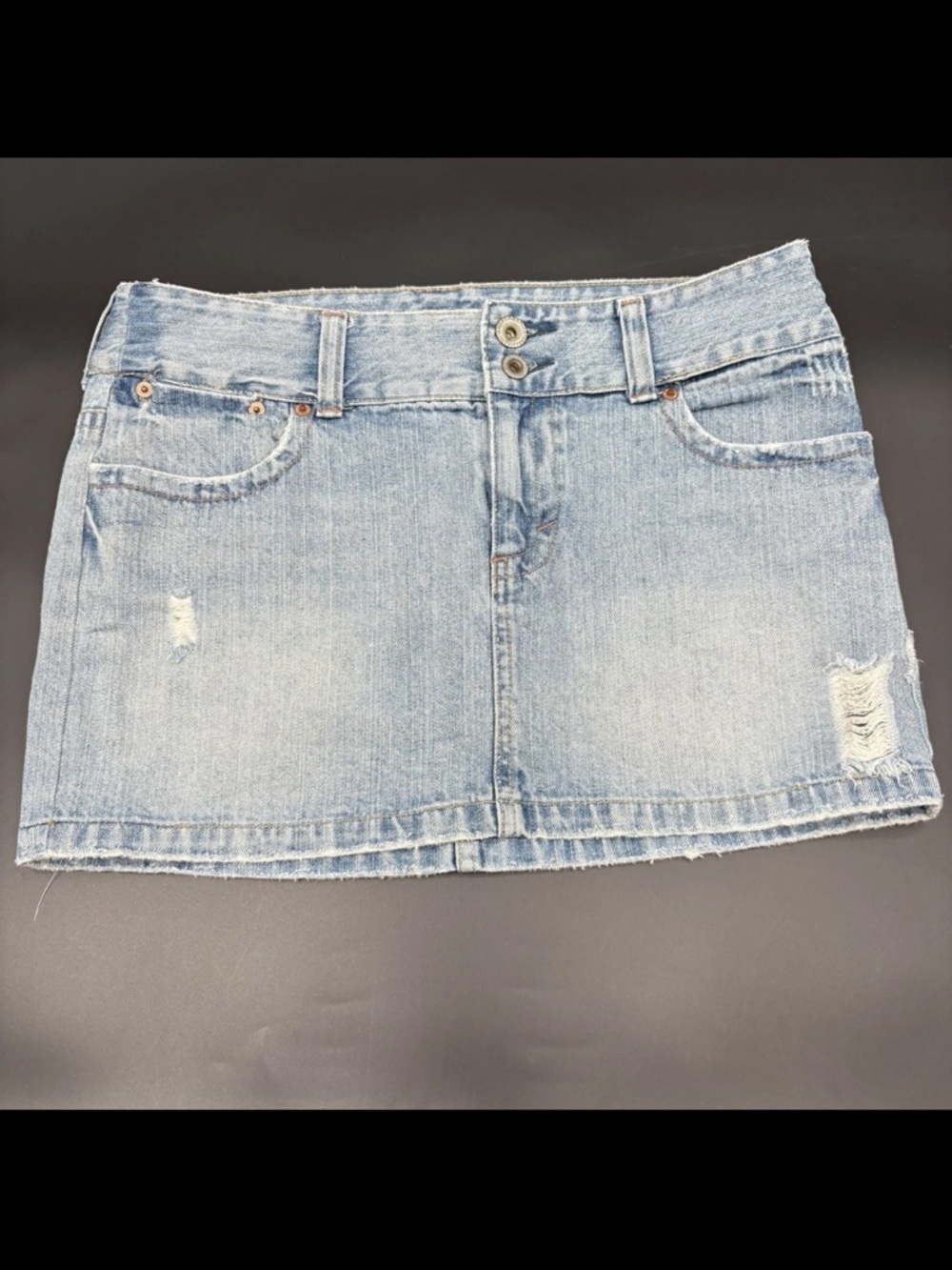 Vtg Gorp 2000 Y2k  Denim Micro Mini Skirt Bimbocore Sz 14 / XL Kawaii Punk